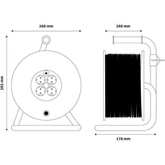 Entac Socket Cable Reel 4 Sockets 50m