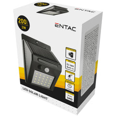 Entac Ηλιακός Πλαστικός Προβολέας Τοίχου 2W SMD