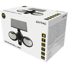 Entac Ηλιακό Φωτιστικό Τοίχου 10W SMD 2 Κεφαλές με Ανιχνευτή Κίνησης