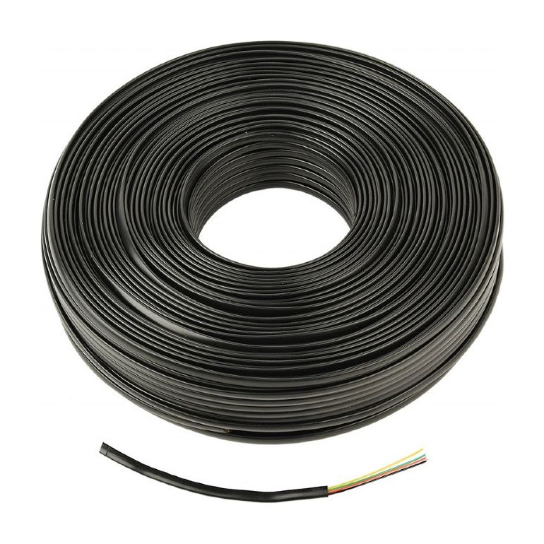 Telephone Cable Flat 100m Black