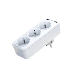 XO WL08 Πολύπριζο EU Smart Τοίχου (3AC+2USB 2.4A) Λευκό
