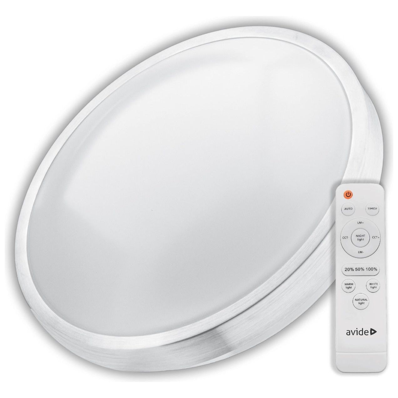 Avide LED Μοντέρνα Πλαφονιέρα Οροφής Pandora-CCT (Αλουμίνιο) 80W με Τηλεχειριστήριο